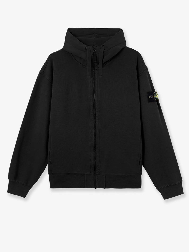 Stone Island Stone Island Oversized Organic Cotton Sweatshirt Black - World Class Fashion