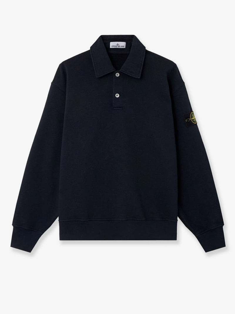 Stone Island Stone Island Oversized Cotton Polo Shirt Blue - World Class Fashion