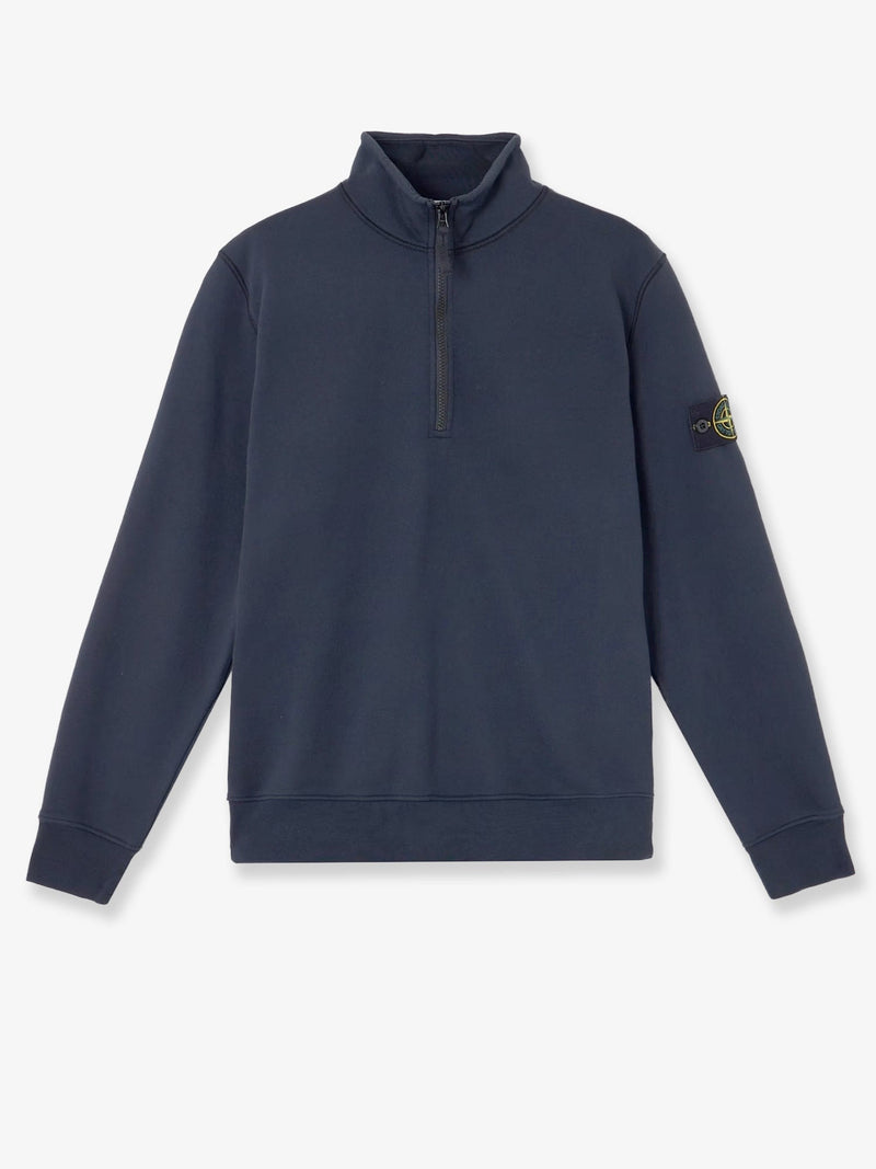 Stone Island Stone Island Cotton Sweatshirt With Side Logo Patch - World Class Fashion