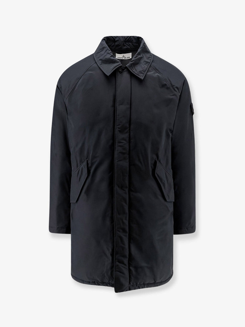 Stone Island Stone Island Micro Reps Padded Long Jacket Black - World Class Fashion