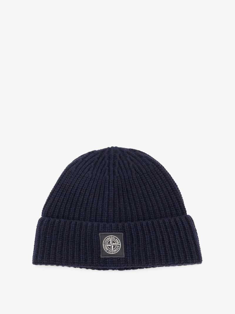 Stone Island Stone Island Geelong Virgin Wool Hat Blue - World Class Fashion