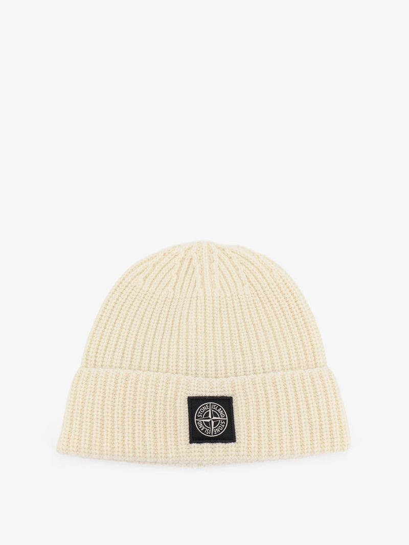 Stone Island Stone Island Geelong Virgin Wool Hat White - World Class Fashion