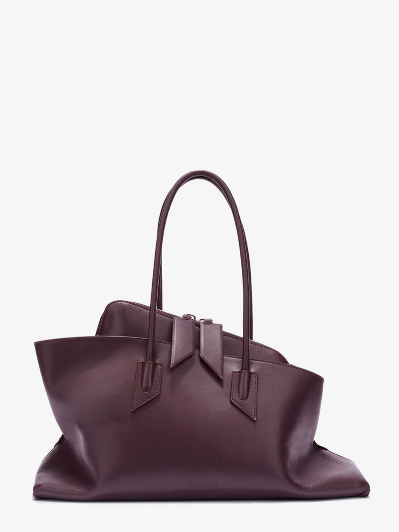 The Attico The Attico La Passeggiata Medium Leather Shoulder Bag Purple - World Class Fashion