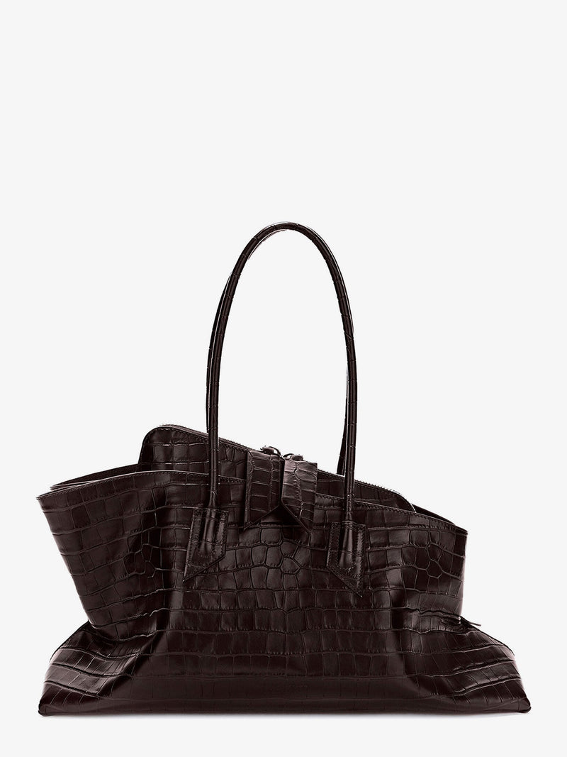 The Attico The Attico La Passeggiata Medium Croc-Effect Leather Shoulder Bag - World Class Fashion