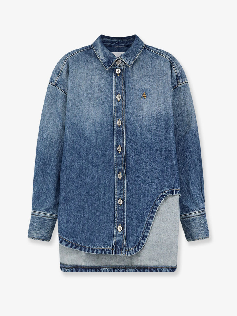 The Attico The Attico Bomber Blue Denim Shirt - World Class Fashion