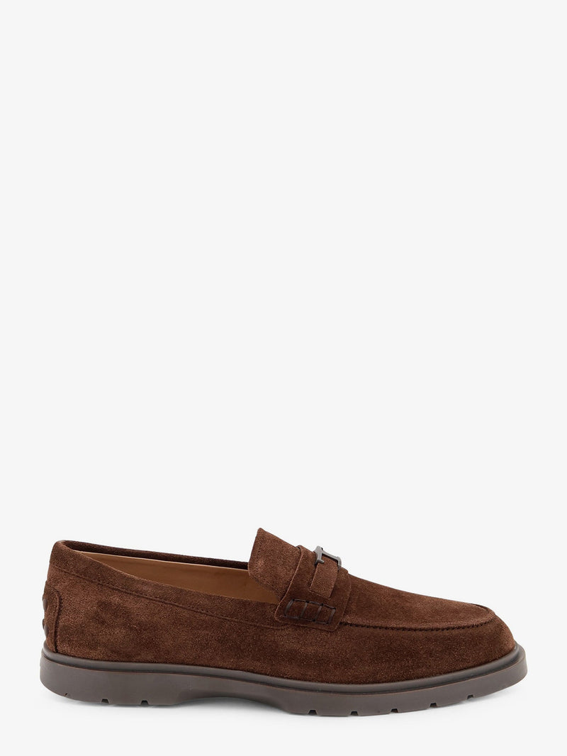 Tod’s Tod'S Suede Loafers With Metal Logo - World Class Fashion