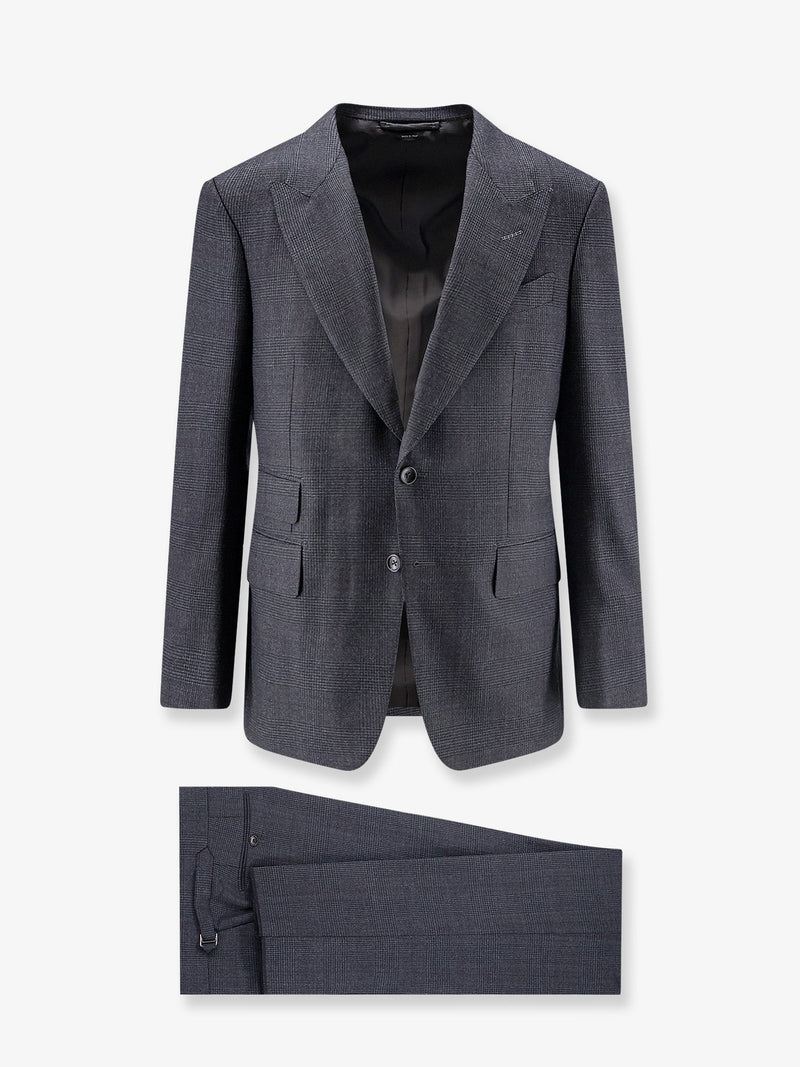 Tom Ford Tom Ford Single-Breasted Wool Suit Grey - World Class Fashion