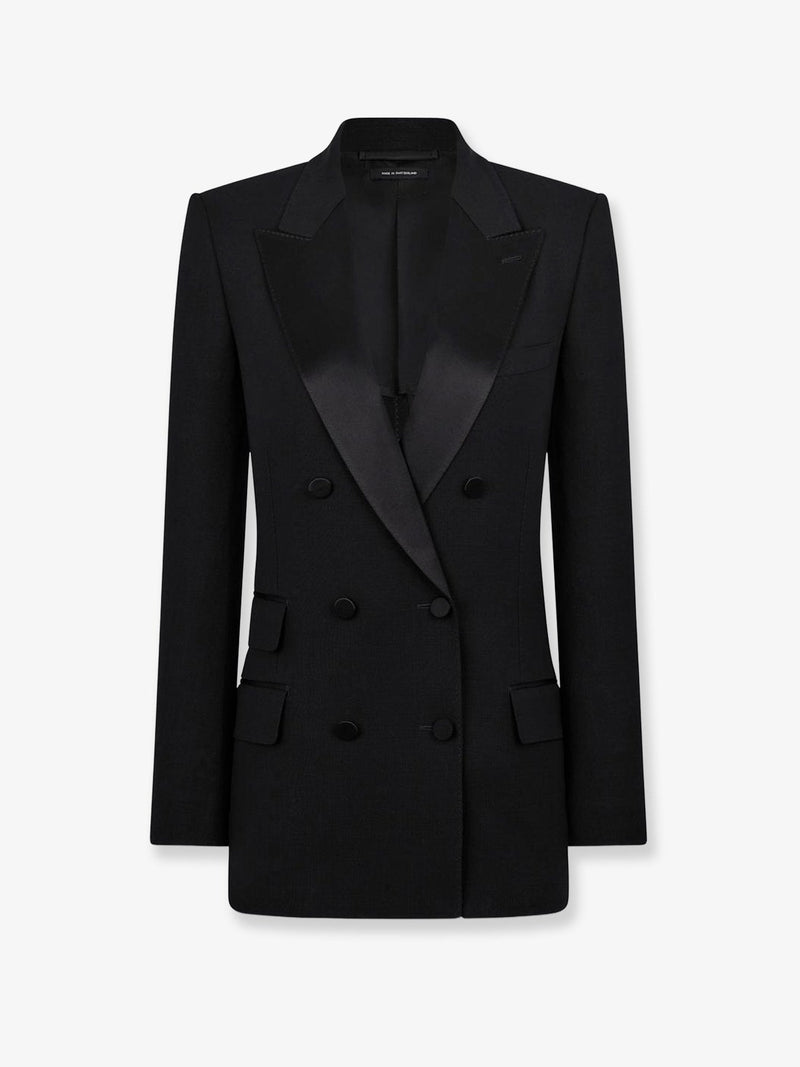 Tom Ford Tom Ford Wool Tuxedo Blazer Black Women - World Class Fashion