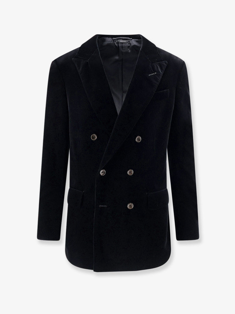 Tom Ford Tom Ford Double-Breasted Velvet Blazer Black - World Class Fashion