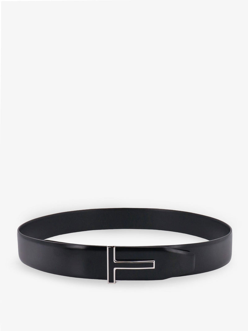Tom Ford Tom Ford Leather Belt with Enameled Logo Black - World Class Fashion