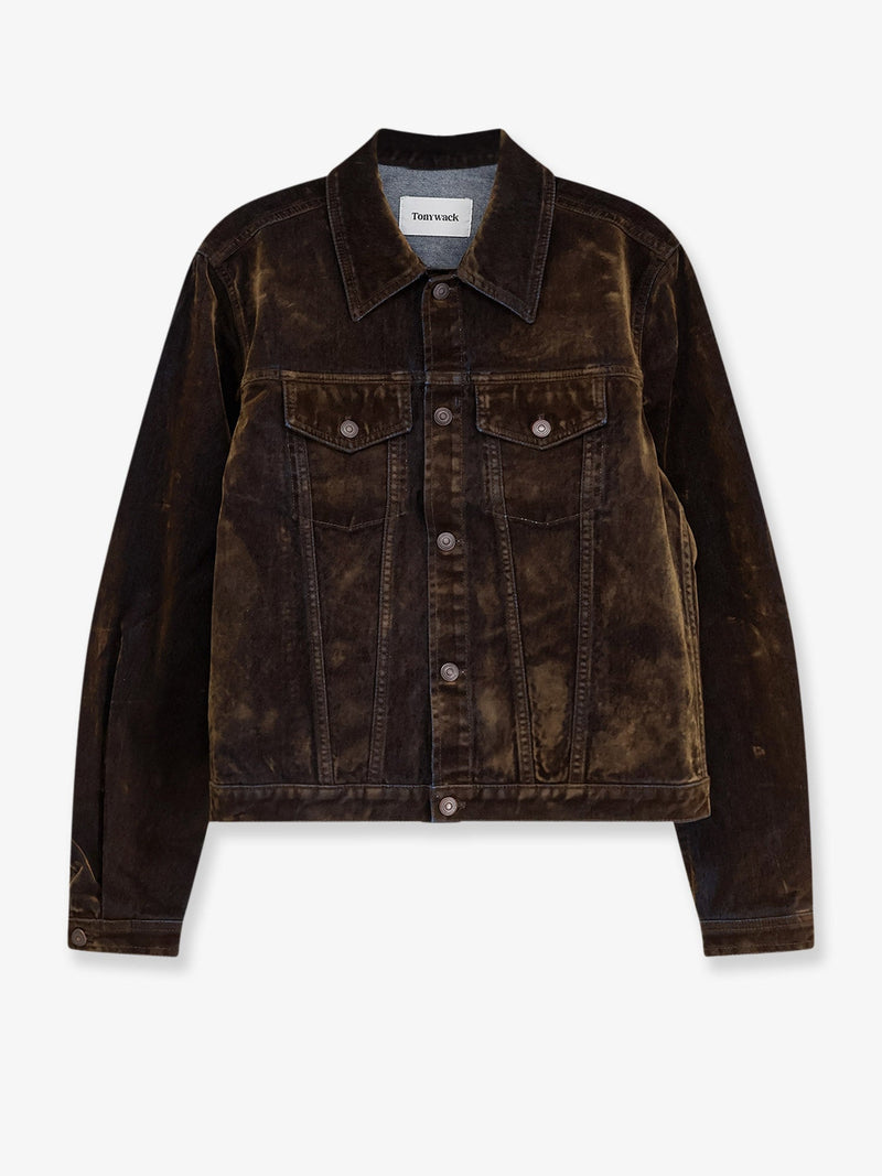 Tonywack Tonywack Trucker Flocked Denim Jacket Brown - World Class Fashion