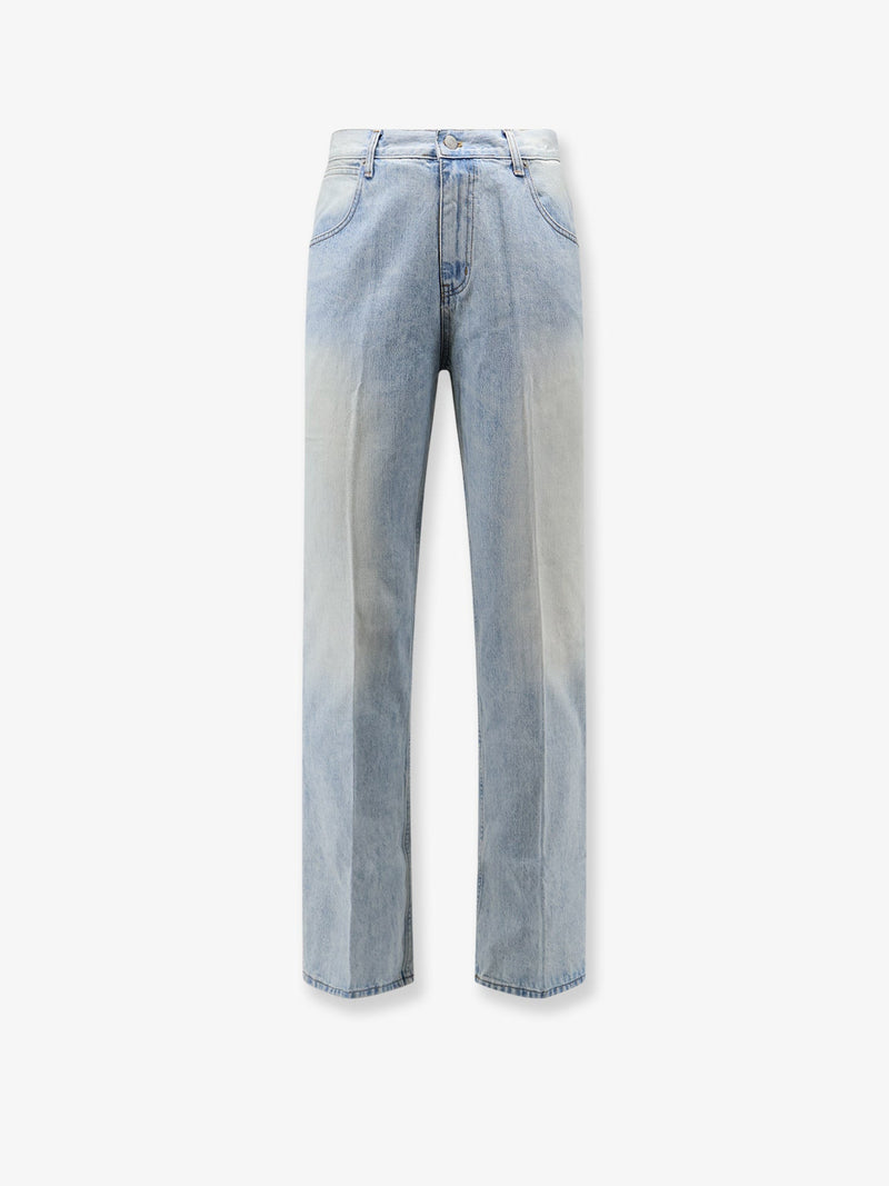 Tonywack Tonywack Flared-Leg Cotton Jeans Faded Light Blue - World Class Fashion