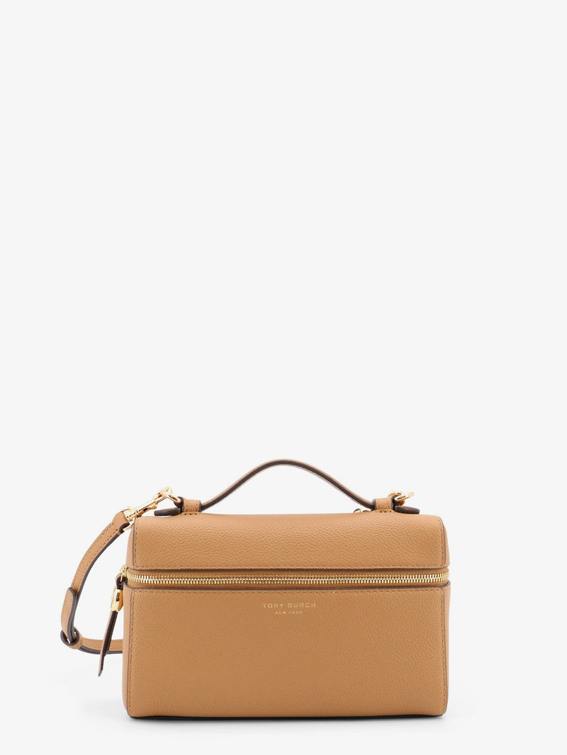 Tory Burch Tory Burch Romy Slim Hammered Leather Crossbody Bag Brown - World Class Fashion
