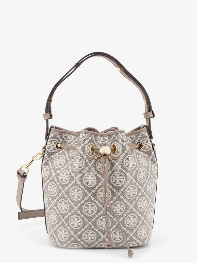 Tory Burch Tory Burch T Monogram Coated Canvas Bucket Bag - World Class Fashion