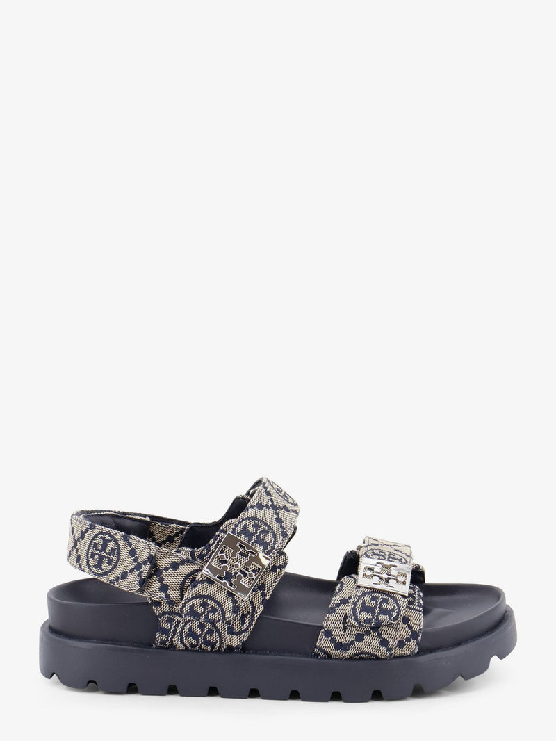 Tory Burch Tory Burch T Mono Perfect Monogram Sandals Blue - World Class Fashion
