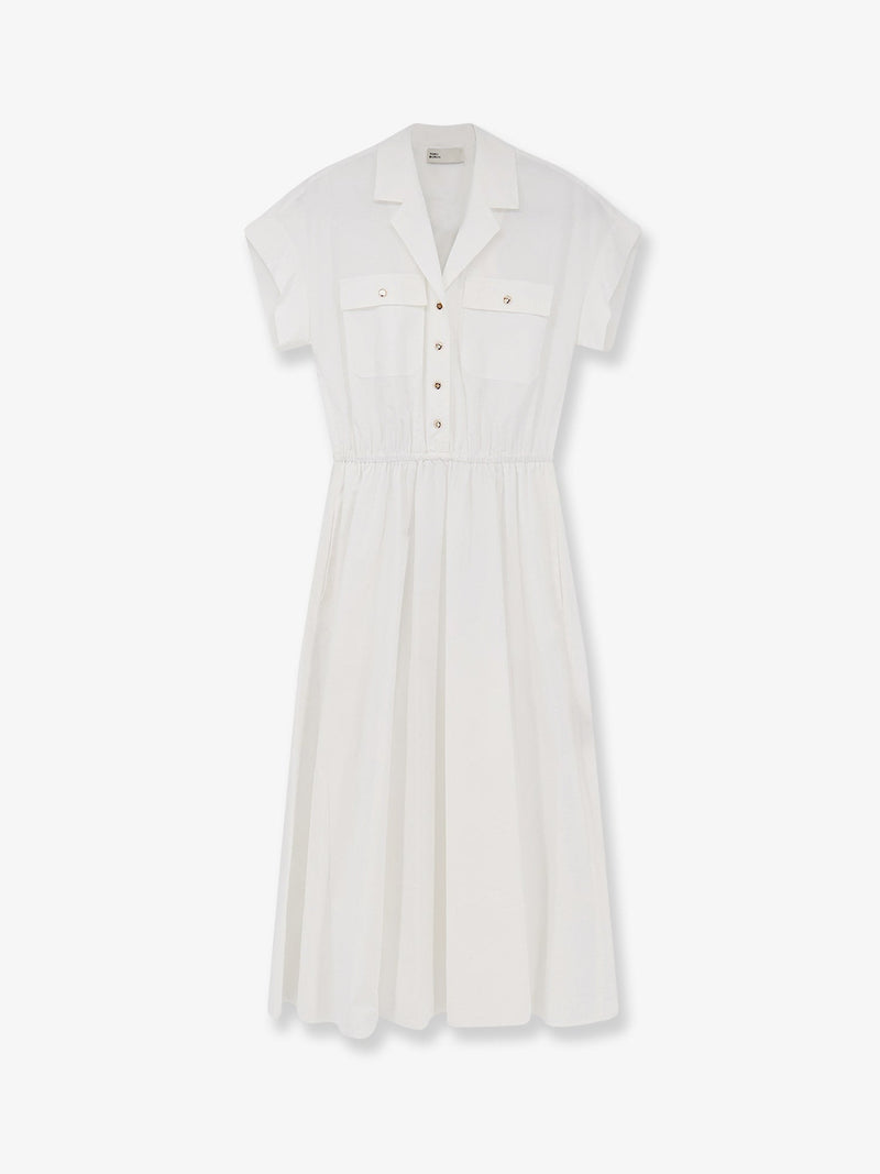 Tory Burch Tory Burch Cotton Chemisier Dress White - World Class Fashion