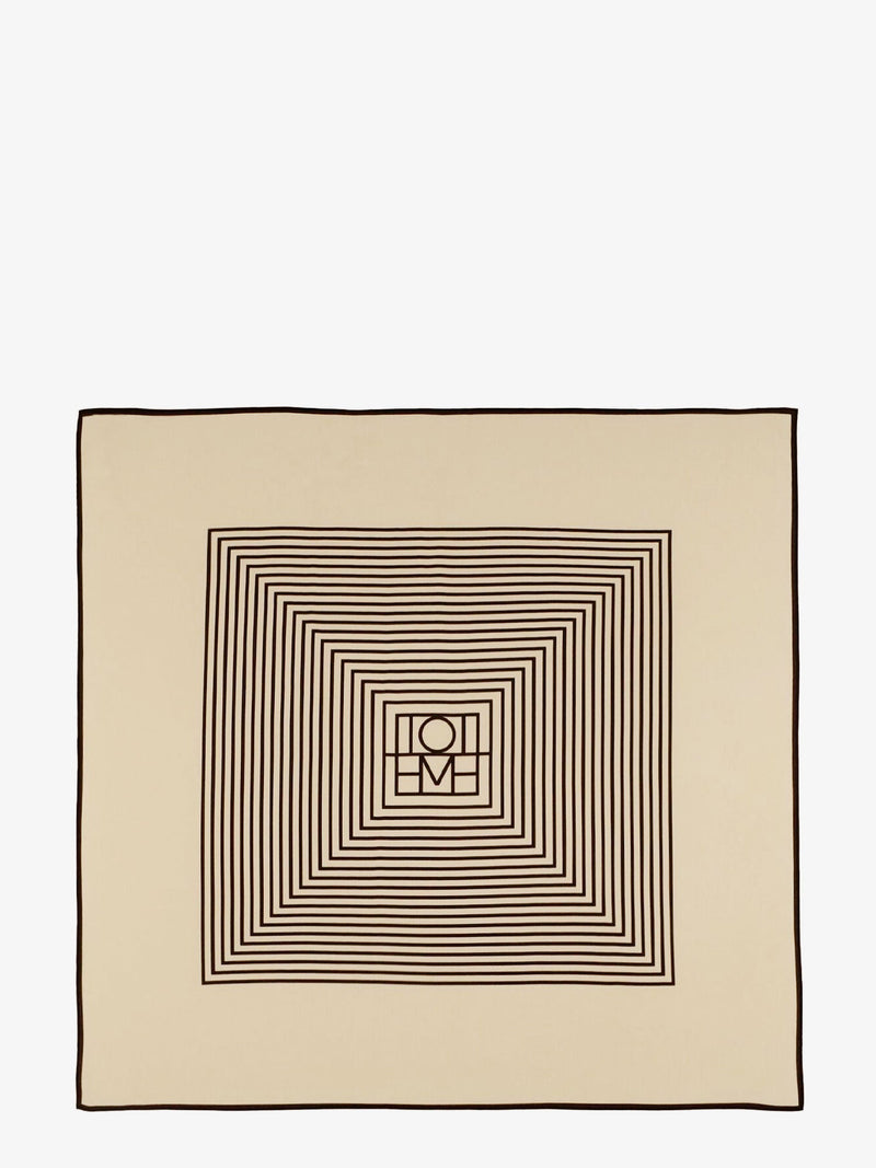 Toteme Toteme Centered Monogram Silk Foulard Beige - World Class Fashion