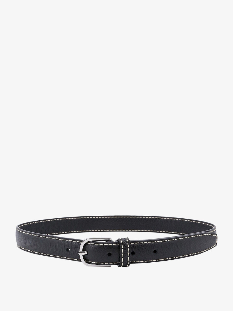 Toteme Toteme Slim Grained Leather Belt Black - World Class Fashion