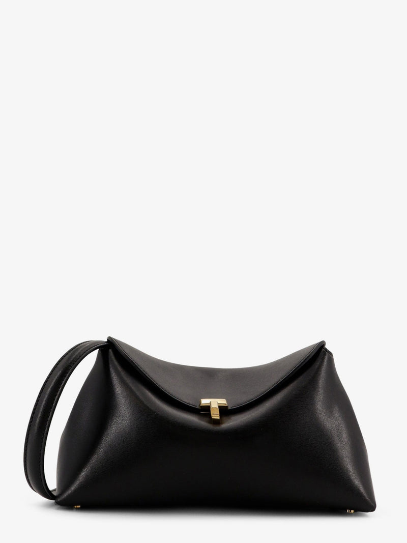 Toteme Toteme T-Lock Leather Clutch Black - World Class Fashion