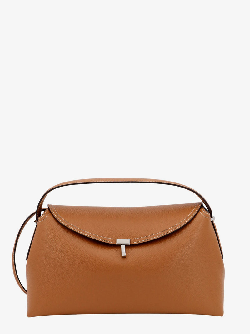 Toteme Bolso de mano Toteme T-Lock de piel martillada marrón - World Class Fashion