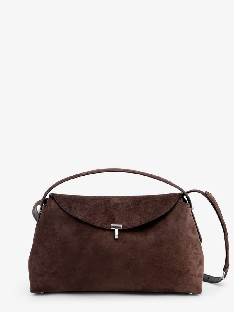 Toteme Bolso de mano Toteme T-Lock de ante marrón - World Class Fashion