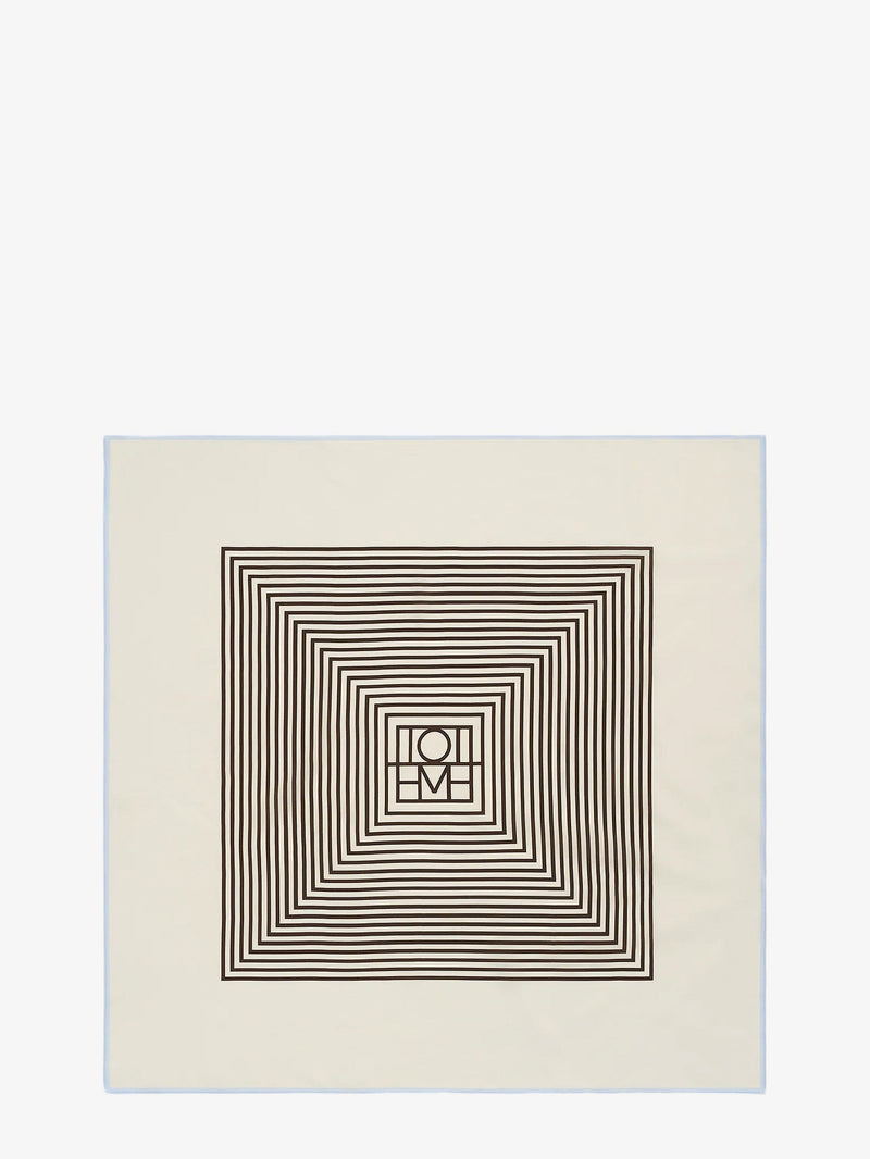 Toteme Toteme Centered Monogram Silk Foulard Beige - World Class Fashion