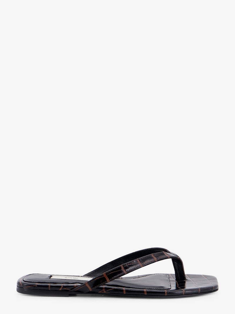 Toteme Toteme Croco-Embossed Leather Sandals Brown - World Class Fashion