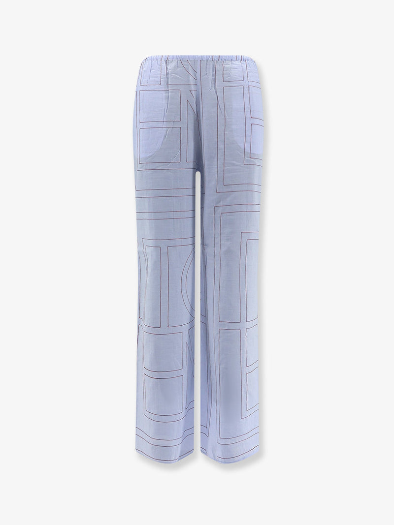 Toteme Toteme Pajamas Cotton Trousers Blue - World Class Fashion