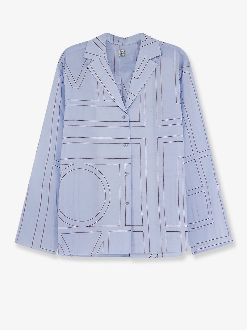 Toteme Toteme Pajamas Cotton Blend Shirt Blue - World Class Fashion