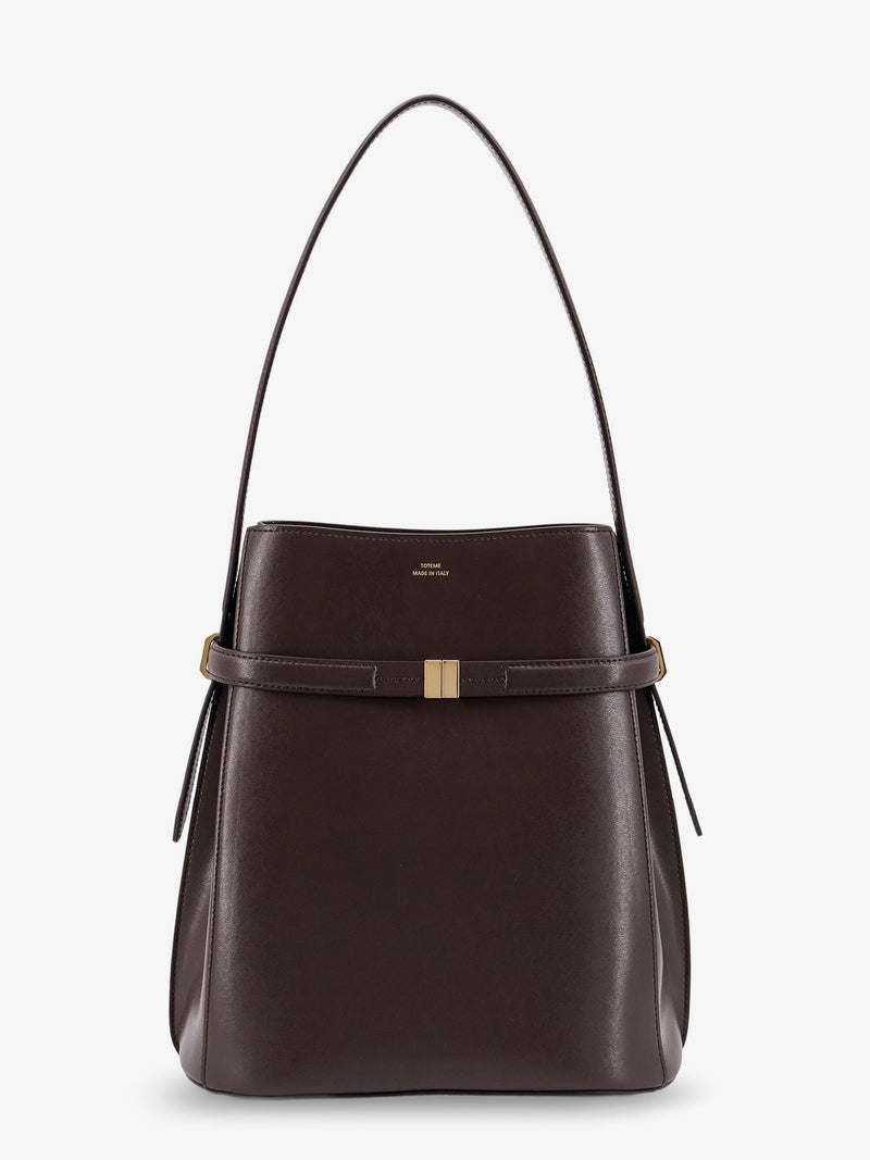 Toteme Toteme Belted Leather Bucket Bag Brown - World Class Fashion