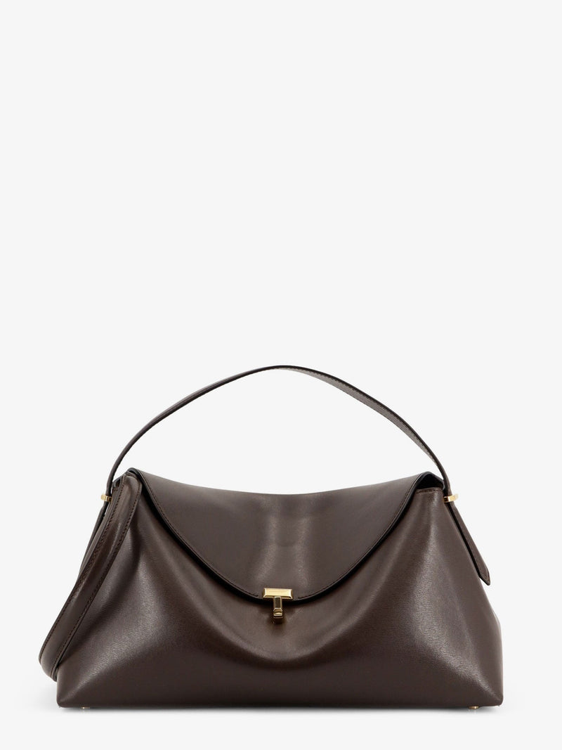 Toteme Bolso de mano Toteme T-Lock de cuero en color marrón - World Class Fashion