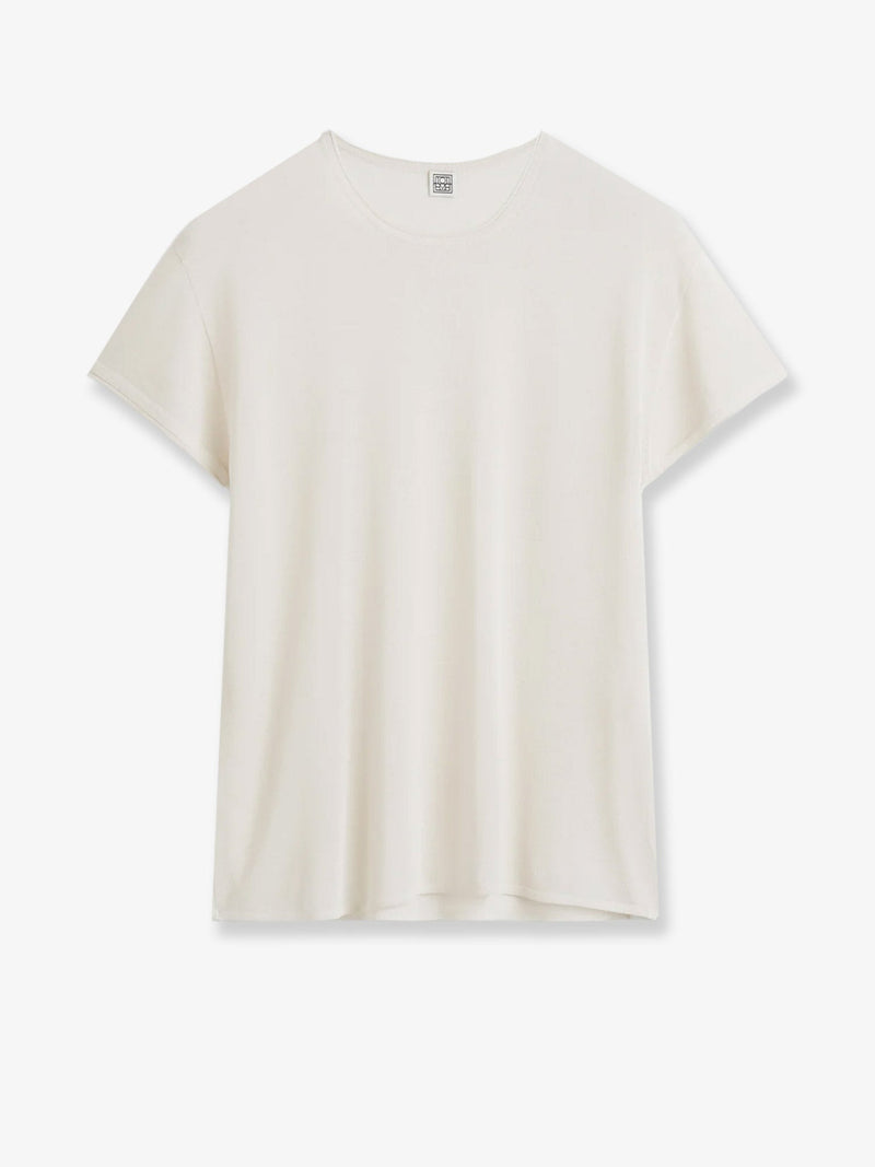 Toteme Suéter de seda Toteme con cuello redondo color blanco - World Class Fashion