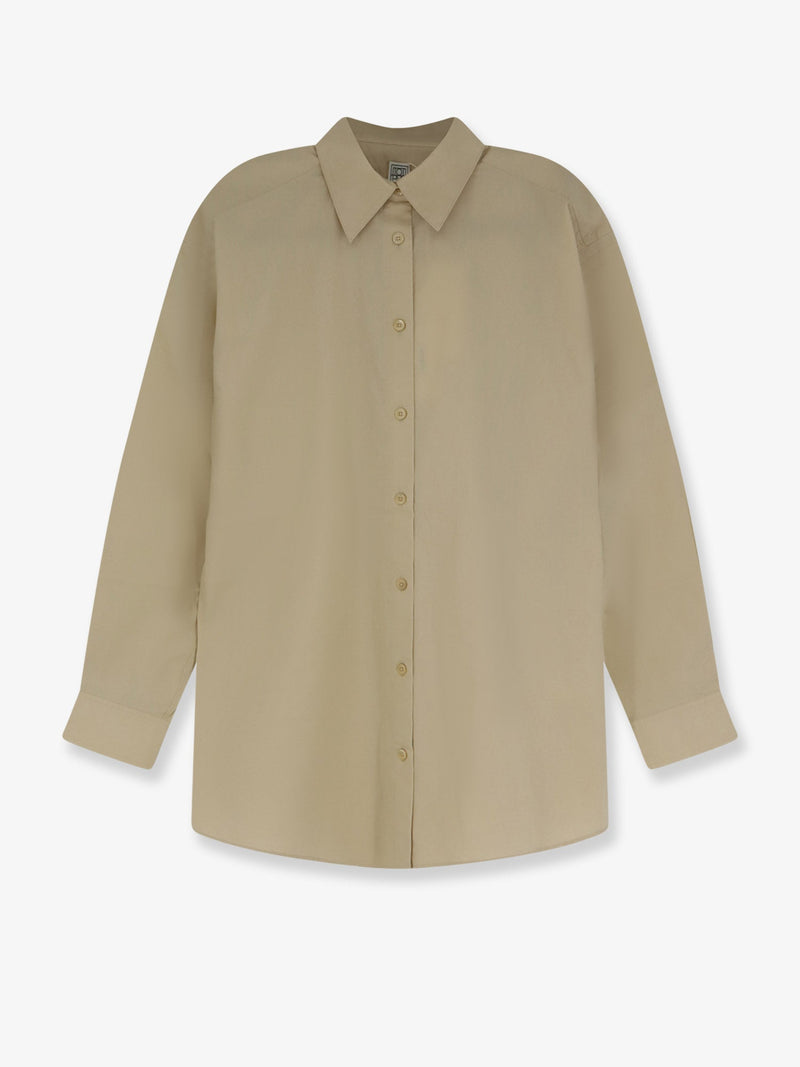 Toteme Toteme Classic Tumbled Organic Cotton Shirt Beige - World Class Fashion