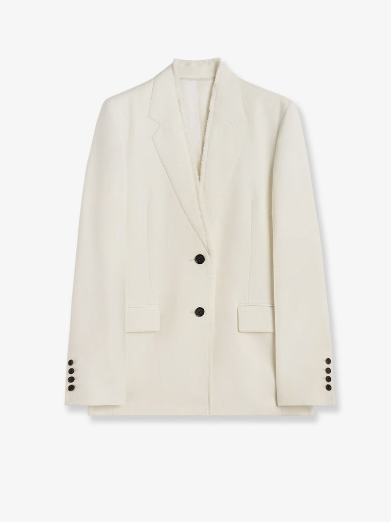Toteme Blazer Toteme con solapa sin rematar blanco para mujer - World Class Fashion