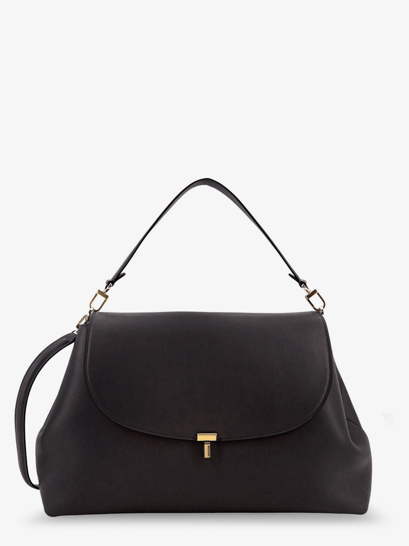 Toteme Toteme T-Lock Leather Shoulder Bag Black - World Class Fashion