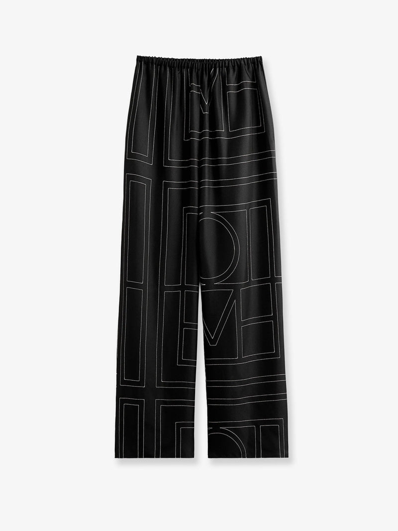 Toteme Pantalón de pijama de seda orgánica Toteme negro - World Class Fashion