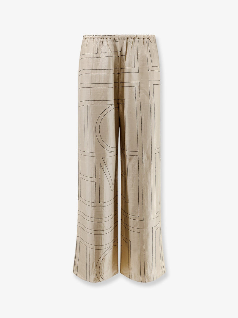 Toteme Toteme Pajamas Organic Silk Trousers Beige - World Class Fashion
