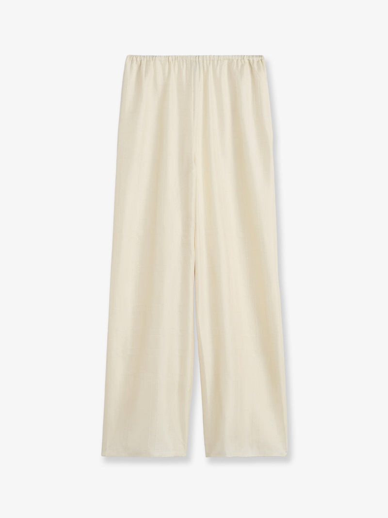 Toteme Pantalones Toteme Pajamas de Seda Orgánica Blancos - World Class Fashion