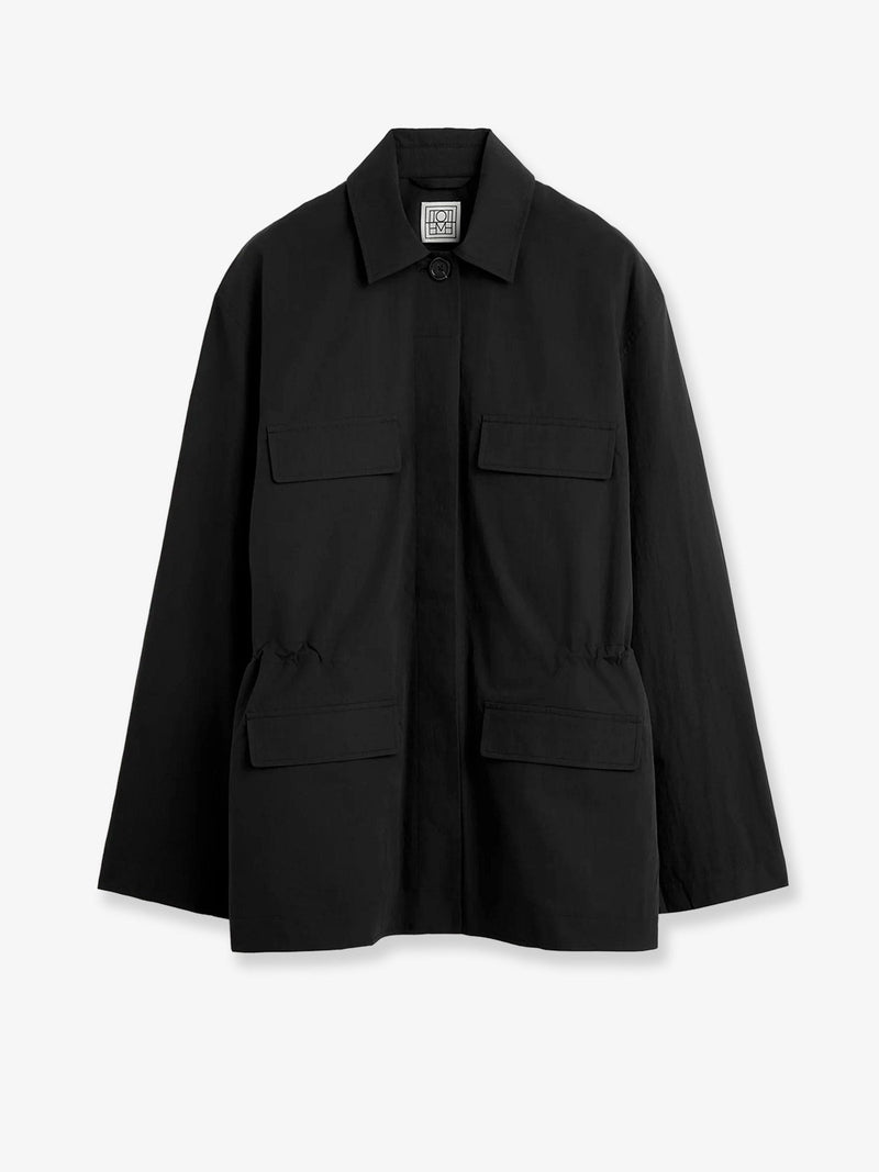 Toteme Chaqueta utilitaria de algodón negra para mujer Toteme - World Class Fashion