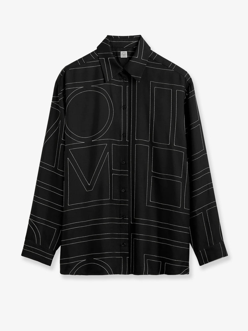 Toteme Toteme Classic Pajamas Organic Silk Shirt Black - World Class Fashion