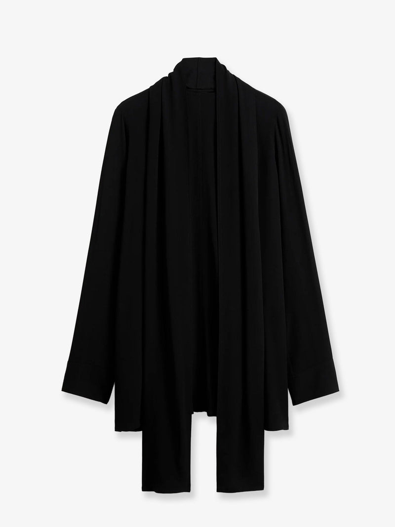 Toteme Toteme Viscose Shirt with Scarf Detail Black - World Class Fashion