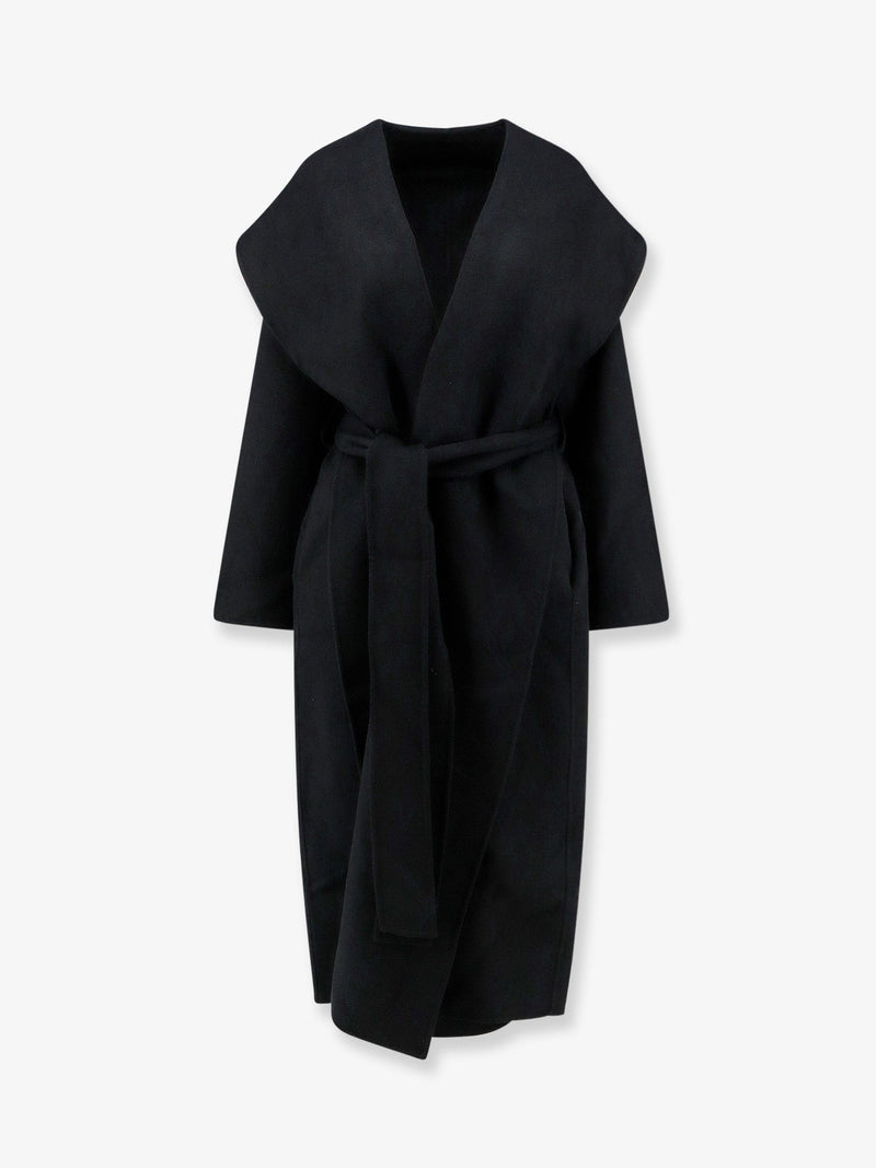 Toteme Toteme Hooded Belted Wool Coat Black Women - World Class Fashion