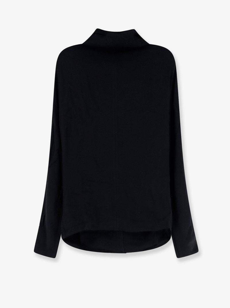 Toteme Toteme Cowl Neck Viscose Shirt Black - World Class Fashion