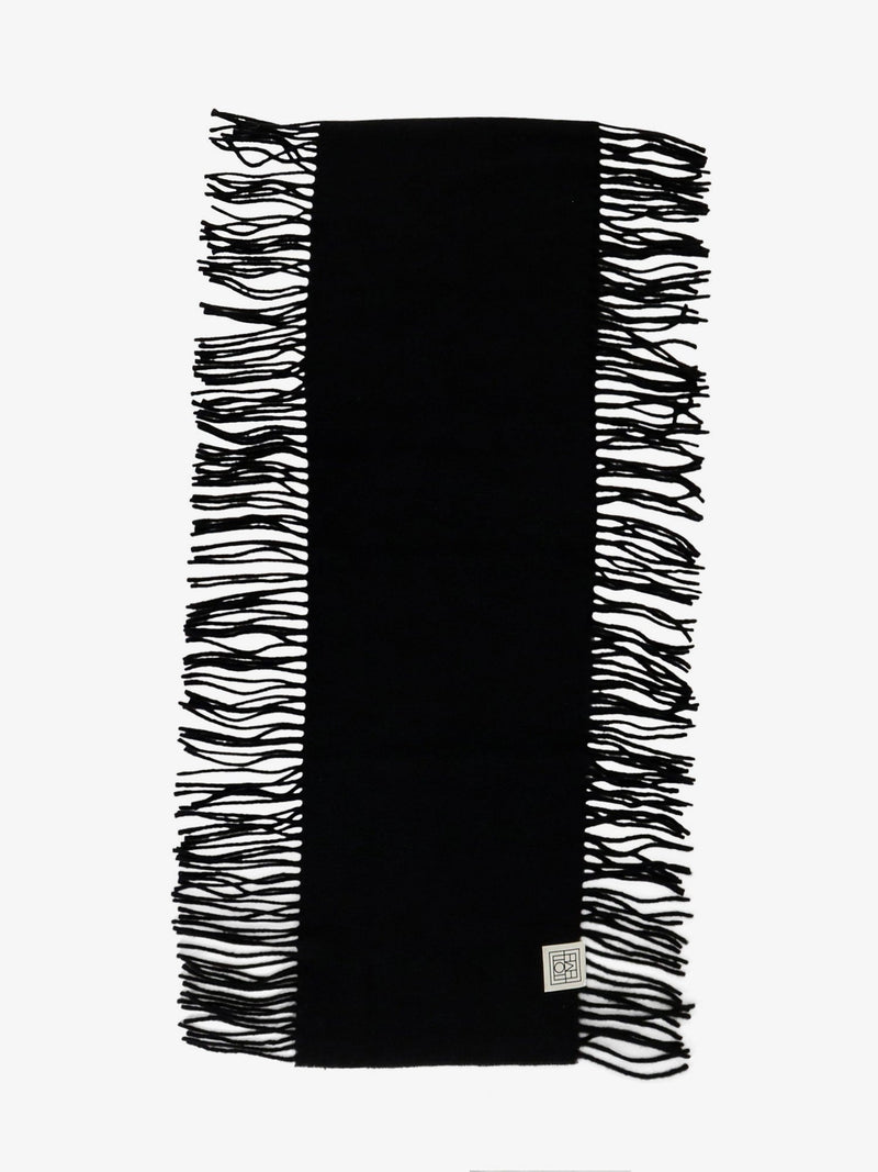 Toteme Toteme Wool and Cashmere Blend Scarf Black - World Class Fashion
