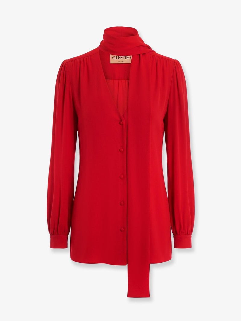 Valentino Valentino Silk Shirt With Bow - World Class Fashion