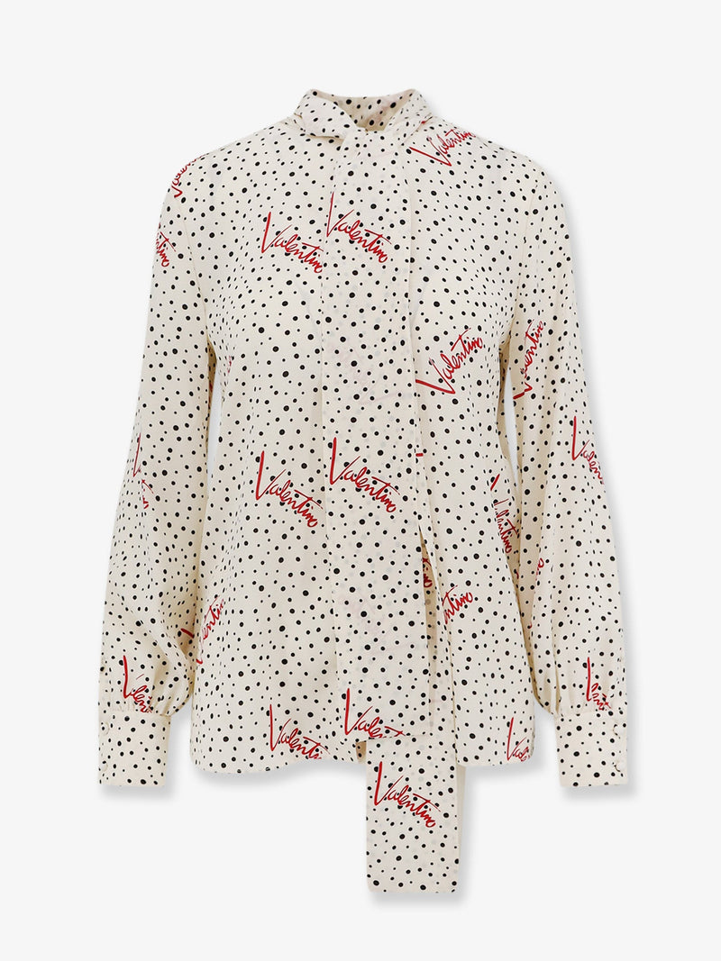 Valentino Valentino Bollicine Plusdepois Crepe De Chine Shirt White - World Class Fashion
