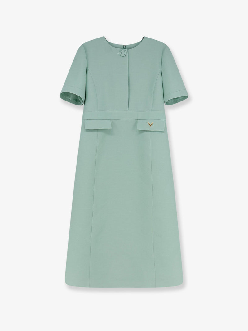Valentino Valentino Vestido Midi de Crepé Couture Verde - World Class Fashion
