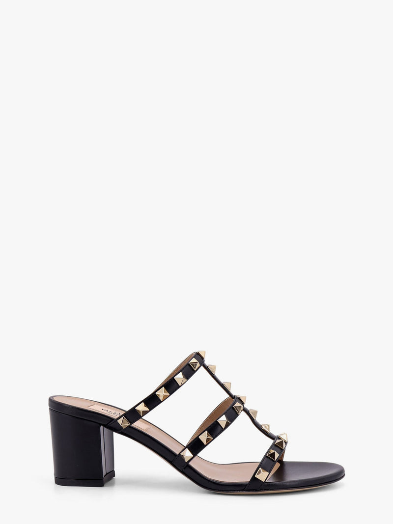 Valentino Garavani Valentino Garavani Rockstud Leather Sandals Black - World Class Fashion