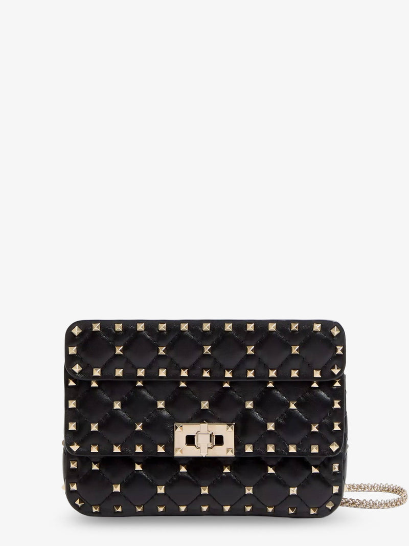 Valentino Garavani Valentino Garavani Rockstud Spike Leather Bag Black - World Class Fashion