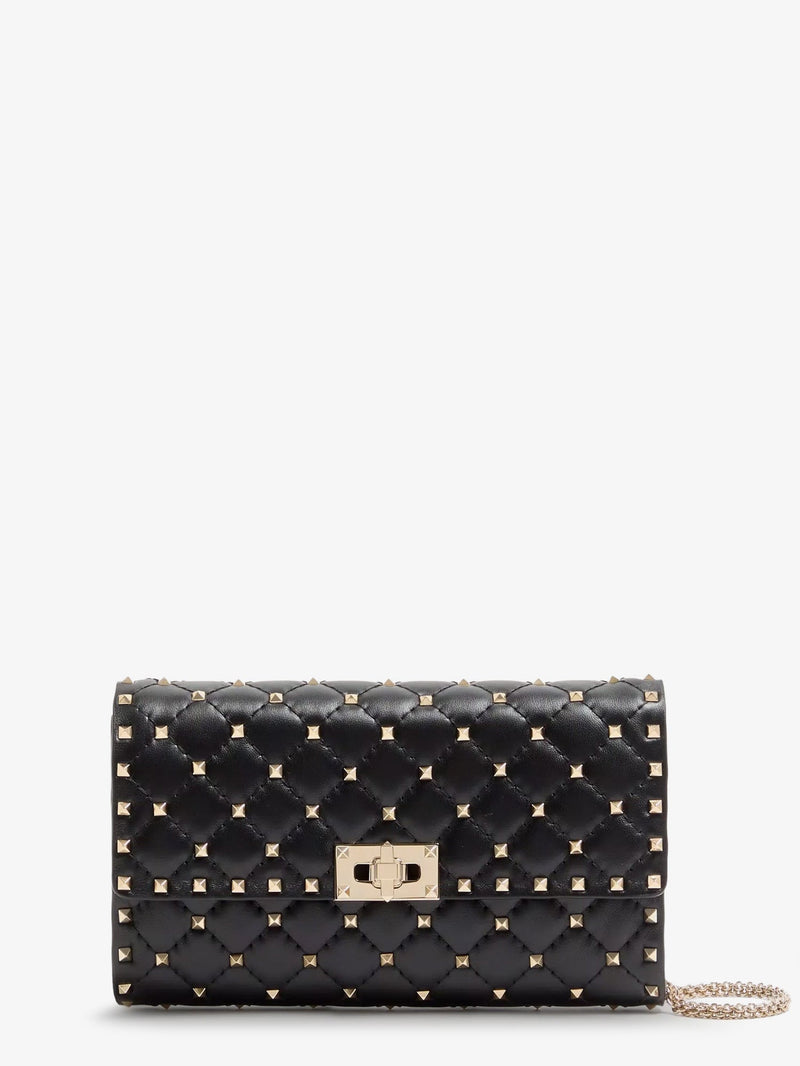 Valentino Garavani Valentino Garavani Rockstud Spike Leather Bag Black - World Class Fashion